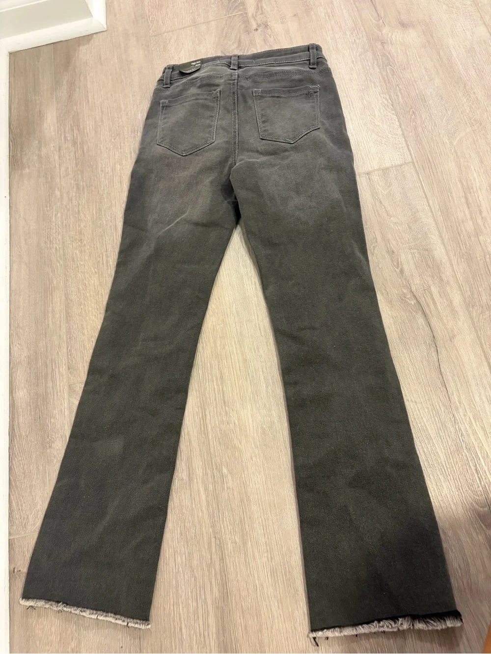 Kids Black Straight-Leg Jeans with Raw Hem